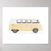 Gele Retro Van Kinderkamer Decor Poster (Voorkant)