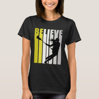 gele retro vrouwen geloven lacrosse Motivatie T-shirt