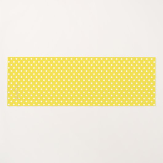 Gele retrochic Polka Dots monogram oefening Yogamat (Voorkant (horizontaal))
