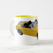 gele Roadster-mok Tweekleurige Koffiemok (Voorkant links)