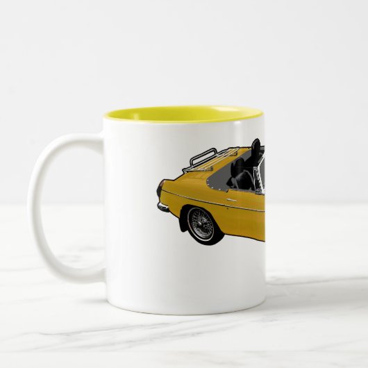 gele Roadster-mok Tweekleurige Koffiemok (Links)