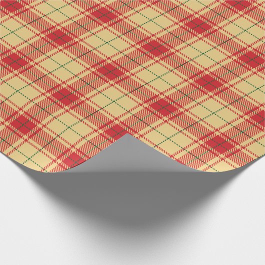 -gele rode bijtende tartaankleurige vlek cadeaupapier (Hoek)