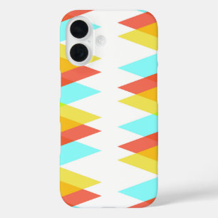 Gele, rode en cadetblauwe driehoeken iPhone 16 hoesje