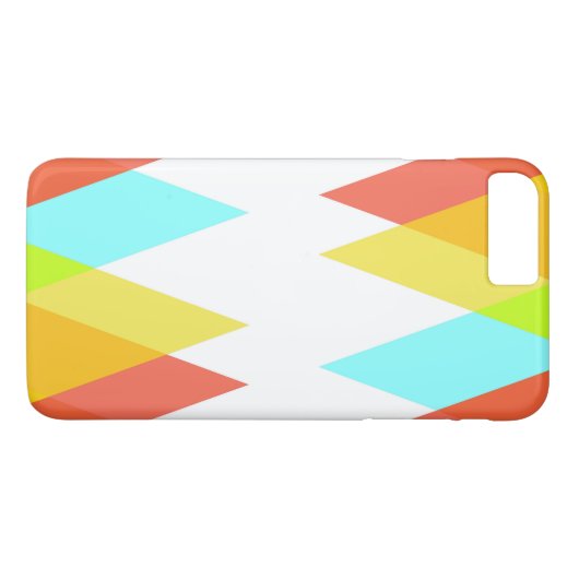 Gele, rode en kadetblauwe driehoeken Case-Mate iPhone case (Achterkant (Horizontaal))
