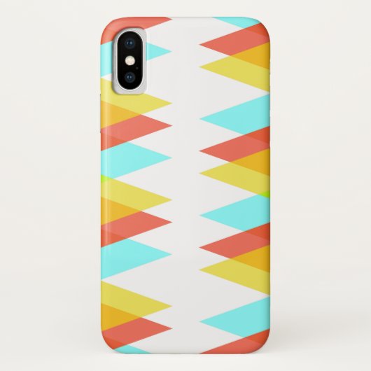 Gele, rode en kadetblauwe driehoeken Case-Mate iPhone case (Achterkant)
