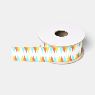 Gele, rode en kadetblauwe driehoeken grosgrain lint