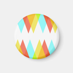 Gele, rode en kadetblauwe driehoeken magneet