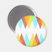 Gele, rode en kadetblauwe driehoeken magneet (Voorkant / Achterkant)