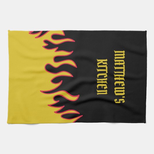 Gele, rode en zwarte lammeren, speciaal gepersonal theedoek (Horizontaal)