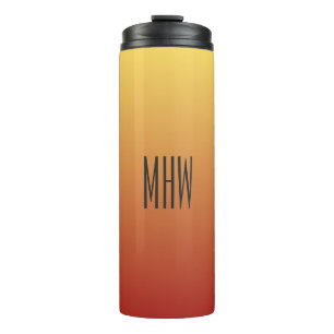 Gele rode gradiënt aangepaste monogram tumbler thermosbeker