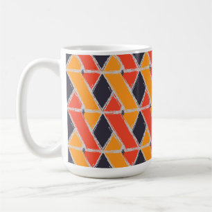 Gele, rode, koele trendy struik tak geometrische k koffiemok