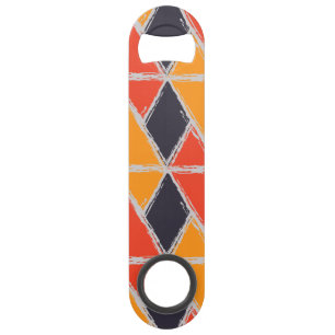 Gele, rode, koele trendy struik tak geometrische k speed flessenopener