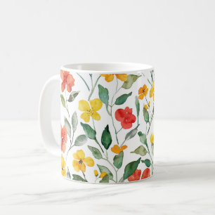 Gele Rode Perzikbloesems Koffiemok