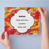 Gele rode spatten flyer (Hand)