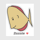 Gele rode vinnen sticker (Vel)