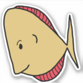 Gele rode vinnen sticker (Voorkant)