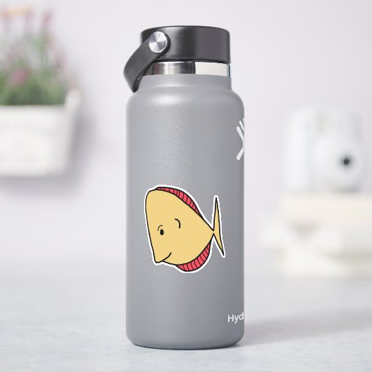 Gele rode vinnen sticker (HydroFlask)