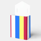 Gele, rode, witte en blauwe strepen bedankdoosjes (Geopend)