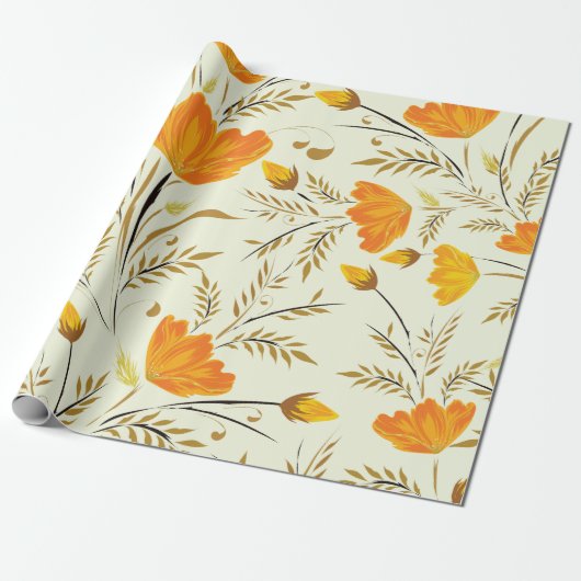 Gele rog cadeaupapier (Uitgerold)