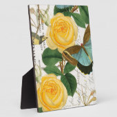 Gele Romantische Rozen Fotoplaat (Zijkant)