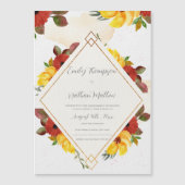 -gele roodroestelijke Waterverf Floral Wedding (Voorkant)