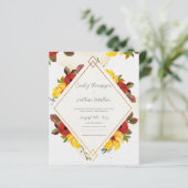 -gele roodroestelijke Waterverf Floral Wedding (Staand voorkant)