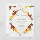 -gele roodroestelijke Waterverf Floral Wedding (Voorkant)