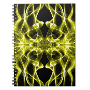 Gele rook symmetrische minimalistische zwarte notitieboek