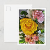 Gele roos bericht feestdagenkaart (Voorkant / Achterkant)