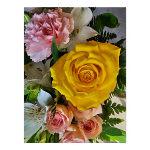 Gele roos bericht perfect poster