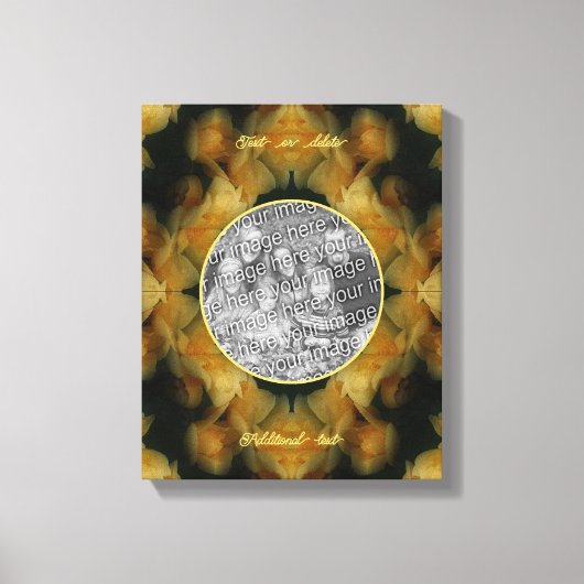 Gele roos bloemen maak je eigen foto canvas afdruk (Voorkant)