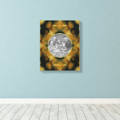 Gele roos bloemen maak je eigen foto canvas afdruk (Insitu (Houten vloer))