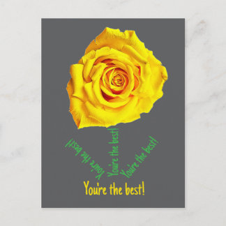 Gele roos briefkaart