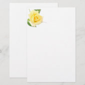 Gele roos briefpapier (Voorkant / Achterkant)