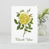  gele roos dank u wenskaart bedankkaart (Staand voorkant)