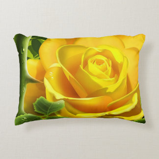 Gele Rose Accent Kussen