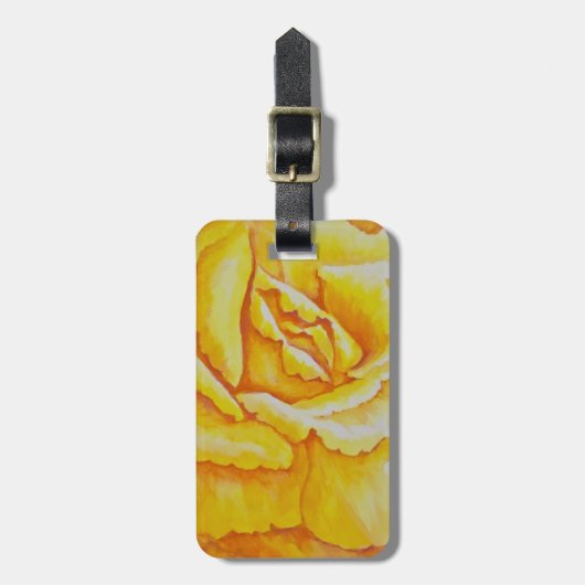 Gele Rose Bagagelabel (Voorkant verticaal)