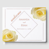 Gele Rose Bloem Bloemen Huwelijk Gastenboek (Voorkant)