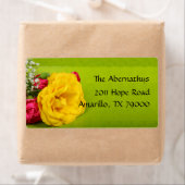 Gele Rose Bloemen Verzendlabel (Insitu)