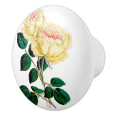Gele Rose Bloom Ceramic Knob. Keramische Knop (Rechts)