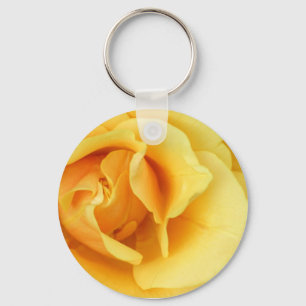 Gele Rose Blossom Sleutelhanger