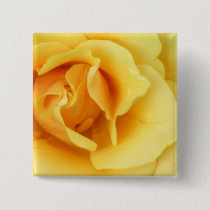 Gele Rose Blossom Square Button