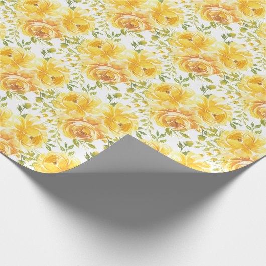 Gele Rose Cadeaupapier (Hoek)