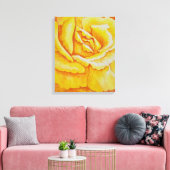 Gele Rose Canvas Afdruk (Insitu (Woonkamer))