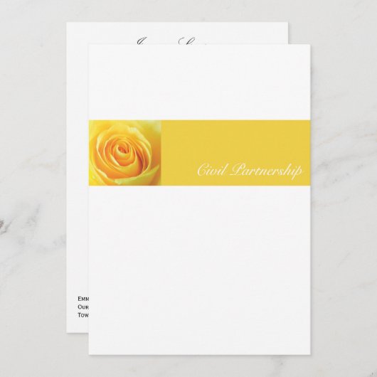 Gele Rose - CP Uitnodiging (Voorkant / Achterkant)