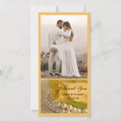 Gele Rose en White Pearls Weddenschap Bedankt (Voorkant)