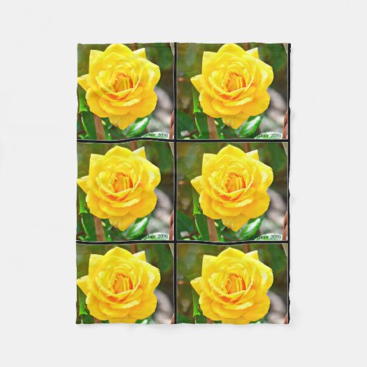 Gele Rose Fleece Blanket Deken (Voorkant)