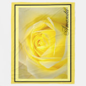 Gele Rose Fleece Deken (Voorkant)