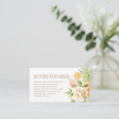 Gele Rose Floral Baby shower Books for Baby Informatiekaartje (Staand voorkant)