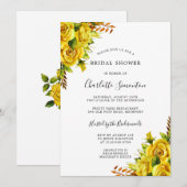  Gele Rose Floral Bridal Shower Kaart (Voorkant / Achterkant)